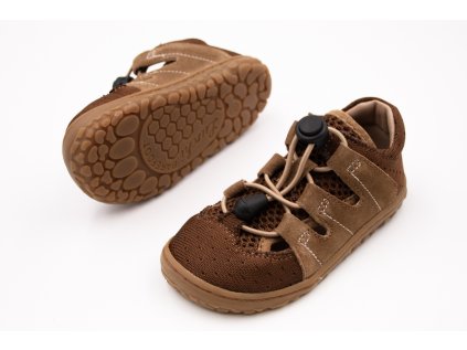 DETSKÉ BAREFOOT SANDÁLE LURCHI NOLO SUEDE - COGNAC