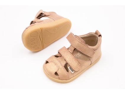 DETSKÉ BAREFOOT SANDÁLKY MIDO SHOES - PUDER SATIN