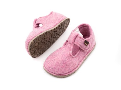 DETSKÉ BAREFOOT PAPUČE FRODDO FLEXY WOOLY VIBRAM - PINK