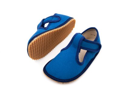 DETSKÉ BAREFOOT PAPUČE BEDA ŠIRŠIE (W) PLAYFUL - JUST BLUE