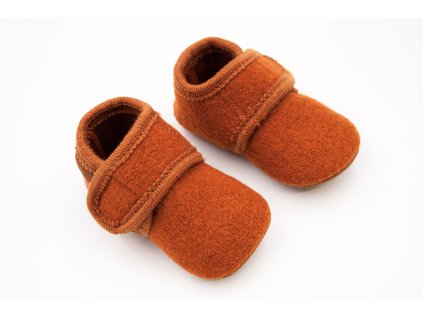 DETSKÉ BAREFOOT VLNENÉ PAPUČKY ENFANT - LEATHER BROWN
