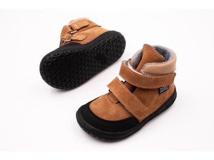 DETSKÉ BAREFOOT ČLENKOVÉ TOPÁNKY S MEMBRÁNOU JONAP JERRY - ŠKORICA