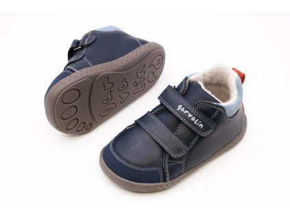 DETSKÉ ZATEPLENÉ BAREFOOT ČLENKOVÉ TOPÁNKY GARVALÍN BOTIN - OCEAN