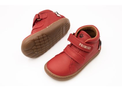 DETSKÉ BAREFOOT ČLENKOVÉ TOPÁNKY PRIMIGI - CLOUD/SCAMO ROSSO