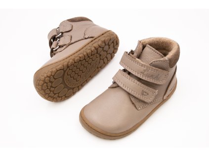DETSKÉ BAREFOOT ČLENKOVÉ TOPÁNKY LURCHI NINO FLEECE - TOFU