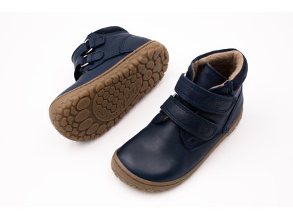 DETSKÉ BAREFOOT ČLENKOVÉ TOPÁNKY LURCHI NINO FLEECE - AZUL