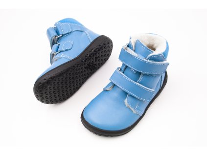 DETSKÉ BAREFOOT ZIMNÉ TOPÁNKY S VLNOU JONAP B4 - MODRÉ