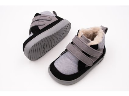DETSKÉ ZIMNÉ BAREFOOT TOPÁNKY MURIS BALTIC MINI - WARM GRAY