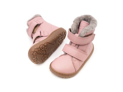 DETSKÉ BAREFOOT ZIMNÉ TOPÁNKY FRODDO BAREFOOT FURRY BOOT - PINK