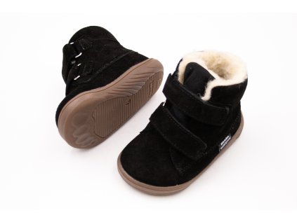 DETSKÉ BAREFOOT ZIMNÉ TOPÁNKY MIDO SHOES MODEL 62 - BLACK