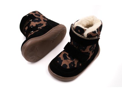 DETSKÉ BAREFOOT ZIMNÉ TOPÁNKY MIDO SHOES MODEL 72 - PANTERA