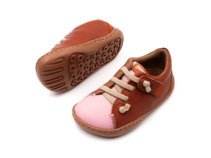 DETSKÉ BAREFOOT TOPÁNKY CAMPER FW TWINS SARDA SAVI - PINK BROWN
