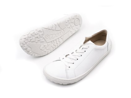 KOŽENÉ BAREFOOT TOPÁNKY PRE DOSPELÝCH FRODDO LACES - WHITE