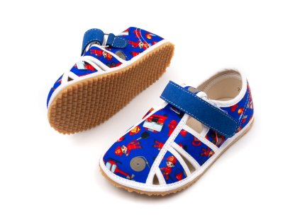 DETSKÉ BAREFOOT PAPUČE JONAP HOME NEW -  MODRÝ HASIČ