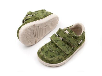 DETSKÉ BAREFOOT TOPÁNKY MIDO SHOES - DINO GRASS