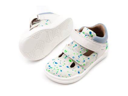 DETSKÉ BAREFOOT SANDÁLE SUPERFIT SUPERFREE - WHITE/LIGHT BLUE
