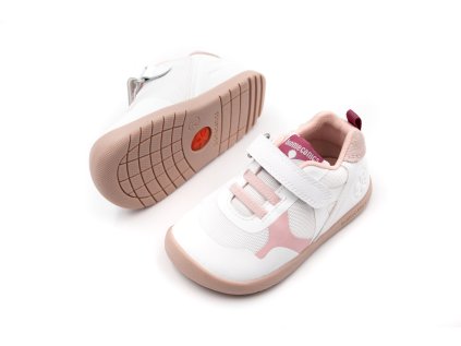 DETSKÉ BAREFOOT TENISKY BIOMECANICS RESPECTFUL SPORT - BLANCO Y ROSA