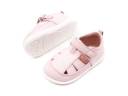 DETSKÉ BAREFOOT SANDÁLKY GARVALÍN PIQUE METALIZADO - ROSA
