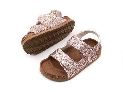 DETSKÉ SANDÁLKY MIKK-LINE CORK - GLITTER