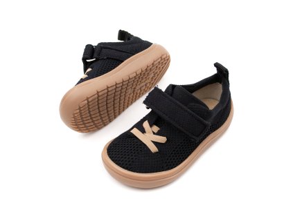 DETSKÉ BAREFOOT TENISKY JONAP MATTY KNIT - ČIERNE
