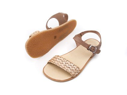 DÁMSKE BAREFOOT SANDÁLE FLEXI NENS - CAMEL TAUPE