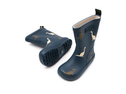 DETSKÉ BAREFOOT GUMÁKY BUNDGAARD CHARLY HIGH - NAVY DINO