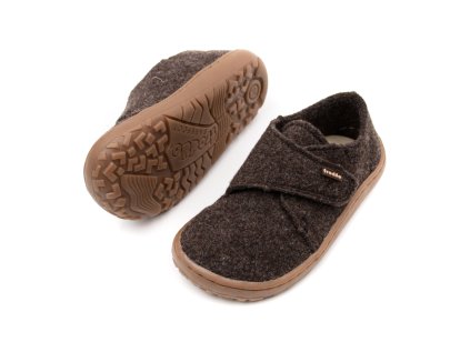 DETSKÉ BAREFOOT PAPUČE FRODDO WOOLY - BROWN
