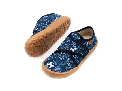DETSKÉ BAREFOOT PAPUČE FRODDO SLIPPERS - BLUE DENIM