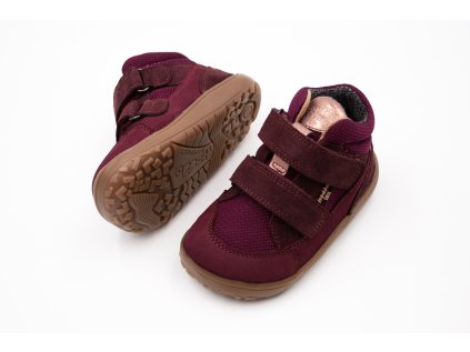 DETSKÉ BAREFOOT TOPÁNKY S MEMBRÁNOU FRODDO UP TEX AUTUMN - BORDEAUX