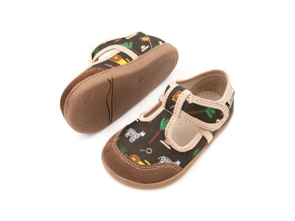 DETSKÉ BAREFOOT PAPUČE MIDO SHOES - SAFARI