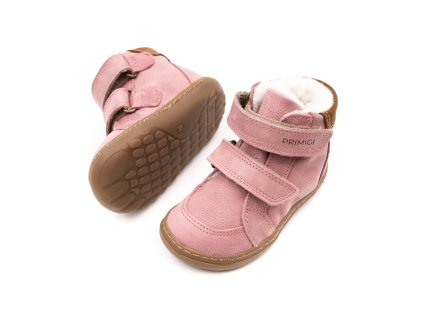 DETSKÉ BAREFOOT ZIMNÉ TOPÁNKY PRIMIGI NABUK - CANYON ROSA