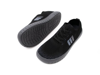 PÁNSKE BAREFOOT TENISKY MTNG. MUSTANG FREE JYM - KNIT BLACK