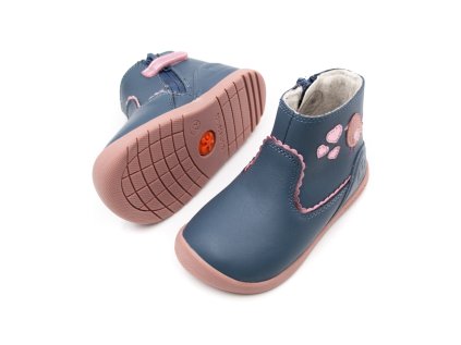 DETSKÉ ZATEPLENÉ BAREFOOT TOPÁNKY BIOMECANICS WIDER - PETROL BIRD