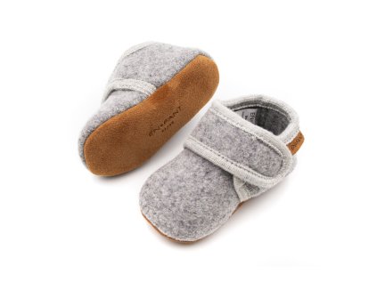 DETSKÉ BAREFOOT VLNENÉ PAPUČKY ENFANT - GREY MELANGE