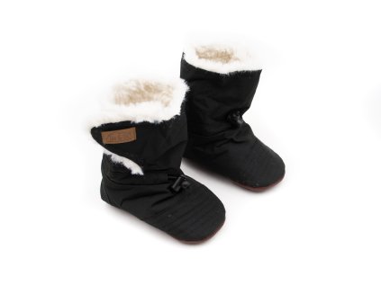 DETSKÉ ZATEPLENÉ BAREFOOT CAPAČKY STAY-PUT JAN&JUL - BLACK