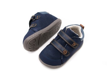 DETSKÉ BAREFOOT ZATEPLENÉ TOPÁNKY GARVALÍN BOTIN - AZUL MARINO TEX