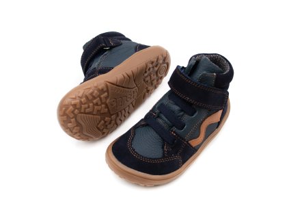 DETSKÉ BAREFOOT TOPÁNKY FRODDO TEX GO S MEMBRÁNOU - DARK BLUE