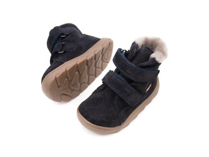 DETSKÉ BAREFOOT ZIMNÉ TOPÁNKY FRODDO ZERU TEX FURRY - DARK BLUE