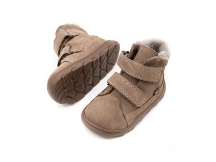 DETSKÉ BAREFOOT ZIMNÉ TOPÁNKY FRODDO ZERU TEX FURRY - BEIGE