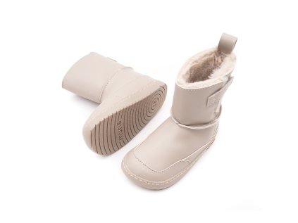 DETSKÉ ZIMNÉ BAREFOOT TOPÁNKY MURIS SIBERIA MINI - WARM TAUPE