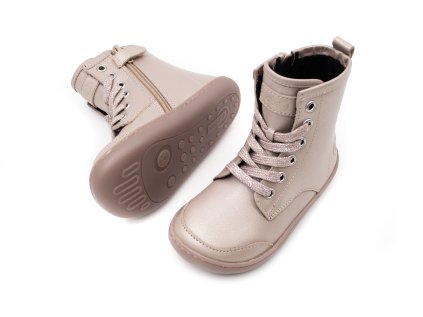 DETSKÉ ČLENKOVÉ TOPÁNKY CHETTO BAREFOOT MADRID - BEIGE SPARKLE