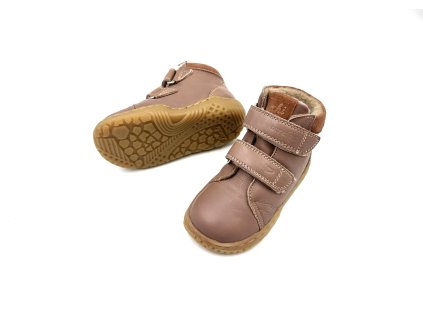 DETSKÉ BAREFOOT ČLENKOVÉ TOPÁNKY LURCHI SPOT FLEECE - OLD ROSE