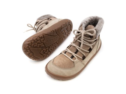 DÁMSKE BAREFOOT TOPÁNKY FRODDO UP FURRY W - TAUPE