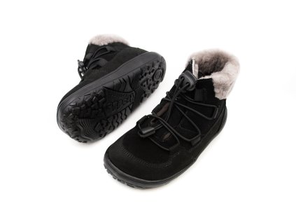 DETSKÉ BAREFOOT TOPÁNKY FRODDO UP FURRY - BLACK