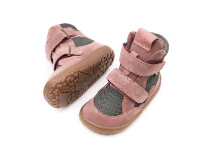 DETSKÉ BAREFOOT ZIMNÉ TOPÁNKY FRODDO TEX WINTER - GREY/PINK