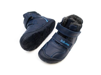 DETSKÉ BAREFOOT ZIMNÉ TOPÁNKY D.D.STEP 073 - ROYAL BLUE