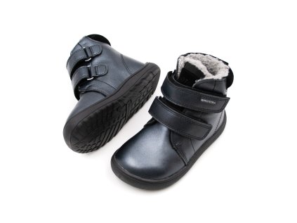 DETSKÉ BAREFOOT ZIMNÉ TOPÁNKY PROTETIKA - BEKA BLACK SHINE TEX