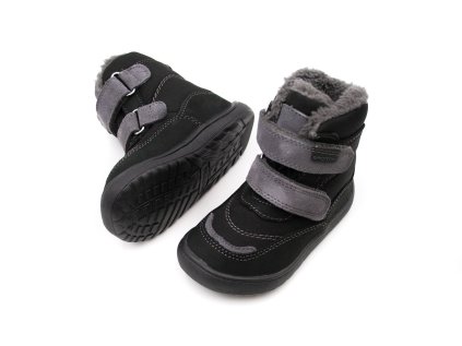 DETSKÉ BAREFOOT ZIMNÉ TOPÁNKY PROTETIKA - NUT BLACK TEX