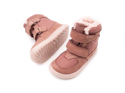 DETSKÉ BAREFOOT ZIMNÉ TOPÁNKY PROTETIKA - LORA OLD PINK TEX