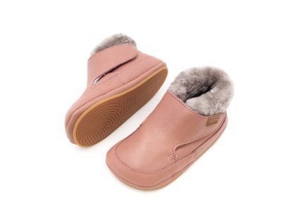 DETSKÉ BAREFOOT ZIMNÉ TOPÁNKY FRODDO FURRY WALKERS - DARK PINK